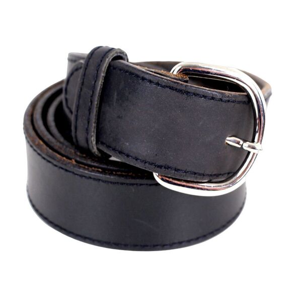 VTG SADDLE BLACK GENUINE LEATHER 1.5"Wd CASUAL DRESS MEN'S BELT Sz 38 (F86 - Picture 2 of 13